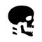 Cranial bone structure black icon, concept illustration, vector flat symbol, glyph sign.