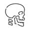 Cranial bone structure line icon, concept sign, outline vector illustration, linear symbol.