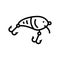 crankbait fishing accessory line icon vector illustration