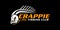 Crappie fish fishing logo on black dark background. modern vintage rustic logo design. great to use as your any fishing company