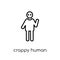 crappy human icon. Trendy modern flat linear vector crappy human