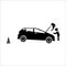 Crash cars vector solid icons