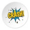 Crash, explosion speech bubble icon circle