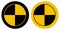 Crash test dummy, car safety symbol icon