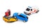 Crash toy cars and ambulance car