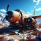 crashed airplane, ai-generatet