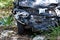 Crashed damaged broken car. automobile crash accident