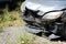 Crashed damaged broken car. automobile crash accident