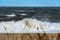 Crashing breakers during hurricane Hermine