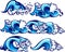 Crashing Water Waves Vector Illustrations