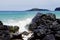 Crashing Waves on Lava Rocks, Secret Beach, Kauapea, Kauai, Hawaii, USA