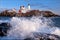 Crashing Waves at Maine Lighthouse