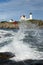 Crashing Waves at Maine\'s Cape Neddick Lighthouse