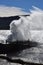 Crashing waves on a pier, lago Maggiore