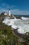 Crashing Waves at Portland Head Lighthouse - Vertical