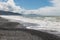 Crashing waves at Rarangi beach in New Zealand