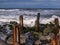 Crashing Waves and Rocks on Hatteras Island