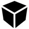 Crate / box or cube icon, symbol. Geometry, shipping, delivery,