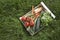 Crate Of Fresh Vegetables On Grass