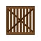 Crate packaging wooden brown symbol vector icon. Transportation goods box flat cargo container