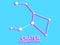 Crater constellation 3d symbol. Constellation icon in isometric style on blue background. Cluster of stars and galaxies. Vector