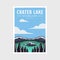 Crater lake National park poster illustration design