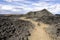 Crater and lava field in Krafla caldera