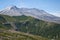 The crater of Mt St Helens at a sunny day