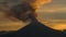 crater of popocatepetl volcano on sunset