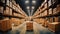 crates blurred 360 view warehouse interior