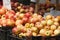 Crates of freshly picked apples.