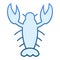 Crawfish flat icon. Crayfish blue icons in trendy flat style. Seafood gradient style design, designed for web and app