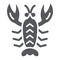 Crawfish glyph icon, sea and food, lobster sign, vector graphics, a solid pattern on a white background.