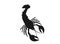 Crawfish icon. black silhouette image of crustaceans animal