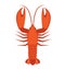 Crawfish icon flat style. Lobster isolated on white background. Vector illustration, clip art.
