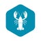 Crawfish icon, simple style