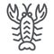 Crawfish line icon, sea and food, lobster sign, vector graphics, a linear pattern on a white background.