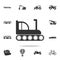 Crawler bulldozer icon. Detailed set of transport icons. Premium quality graphic design. One of the collection icons for websites,