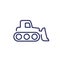 Crawler dozer icon, simple line vector