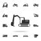 Crawler excavator icon. Detailed set of transport icons. Premium quality graphic design. One of the collection icons for websites,