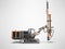 Crawler mobile drilling rig concept for construction work 3d render on gray background with shadow