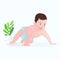 Crawling Baby Vector Flat Illustration