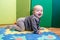 Crawling happy baby