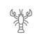Crayfish, crawfish, lobster line icon.
