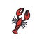 Crayfish crawfish lobster omar icon. Vector isolated linear color icon contour shape outline. Thin line. Modern glyph