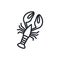 Crayfish crawfish lobster omar icon. Vector isolated linear icon contour shape outline. Thin line. Modern glyph design