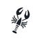 Crayfish crawfish lobster omar silhouette. Black isolated silhouettes. Fill solid icon. Modern glyph design. Vector