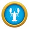 Crayfish icon blue vector isolated