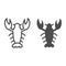 Crayfish line and glyph icon. Crawfish vector illustration isolated on white. Seafood outline style design, designed for