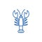 Crayfish line icon concept. Crayfish flat  vector symbol, sign, outline illustration.